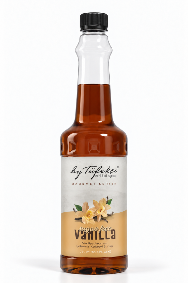 By Tüfekçi Gourmet Series Vanilya Aromalı Şekersiz Şurup 750 ml