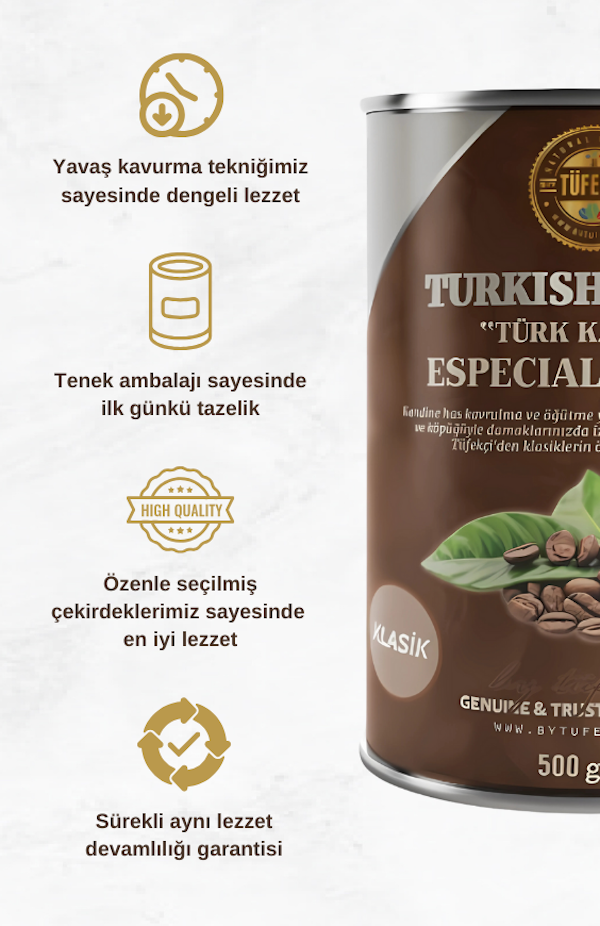 By Tüfekçi Klasik Türk Kahvesi Teneke 500 g – görsel 2
