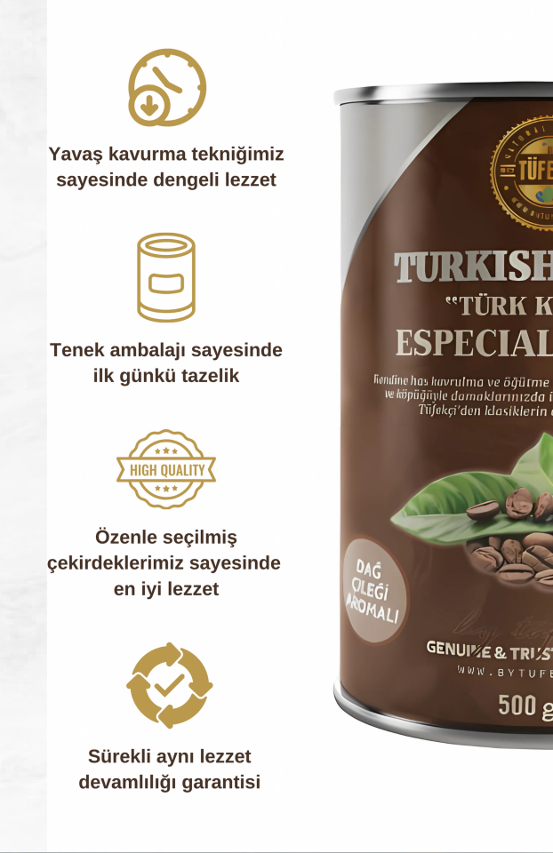 By Tüfekçi Dağ Çileği Aromalı Türk Kahvesi 500 g – görsel 2