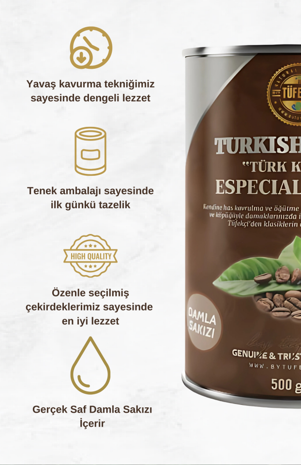 By Tüfekçi Damla Sakızı Aromalı Türk Kahvesi 500 g – görsel 2