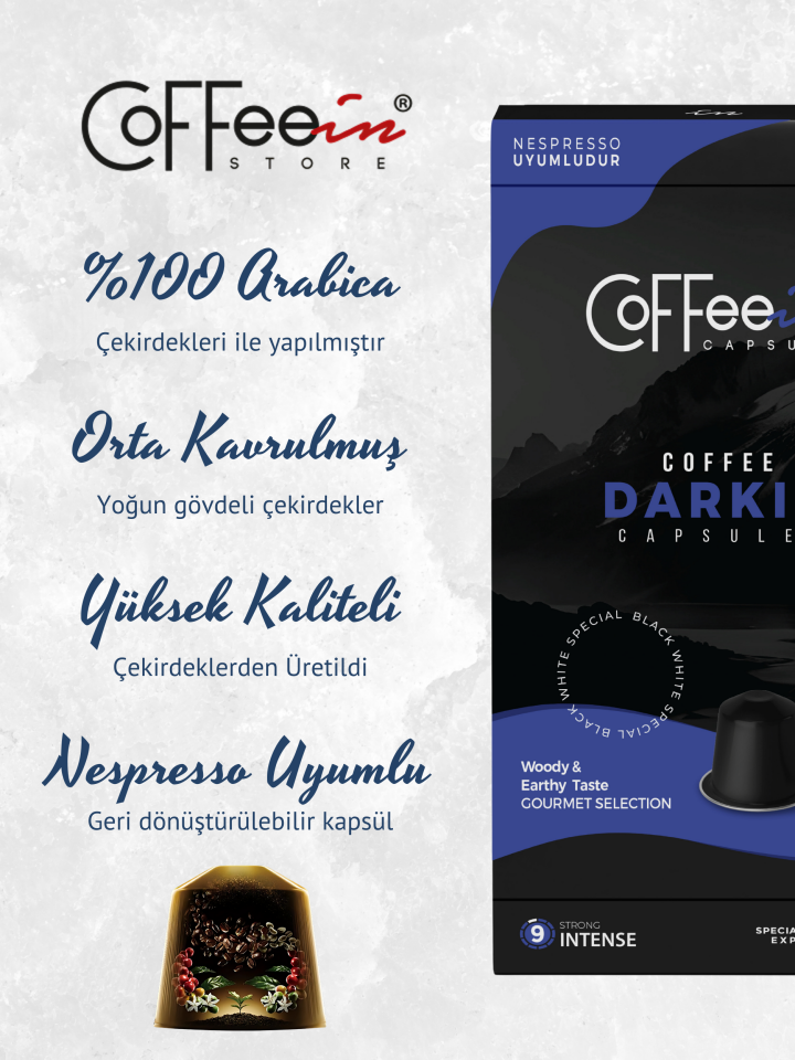 Coffeein Darkin Lungo Kapsül Kahve 10 Adet – görsel 2