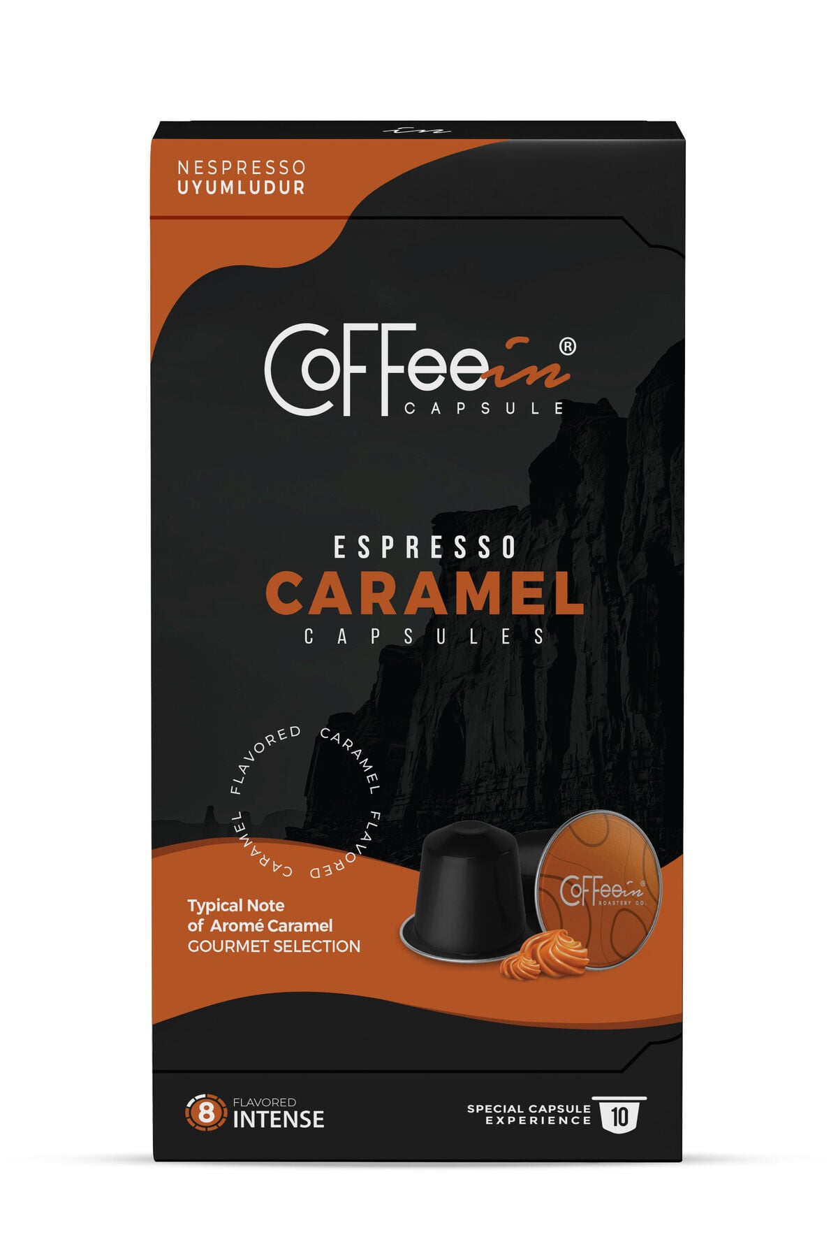 Coffeein Karamel Aromalı Espresso Kapsül Kahve 10 Adet