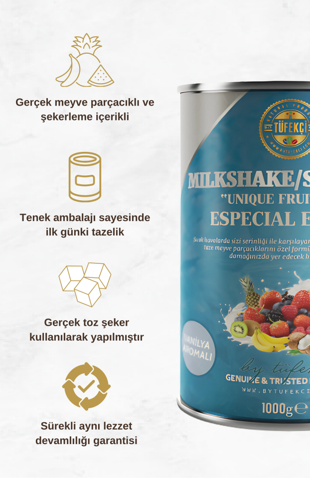 By Tüfekçi Kivi Aromalı Milkshake-Smoothie 1000 g – görsel 2