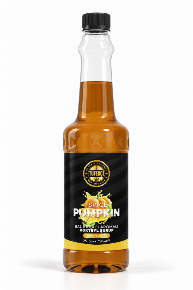 By Tüfekçi Pumpkin Spice (Balkabağı Baharatlı) Aromalı Kokteyl Şurubu 750 ml