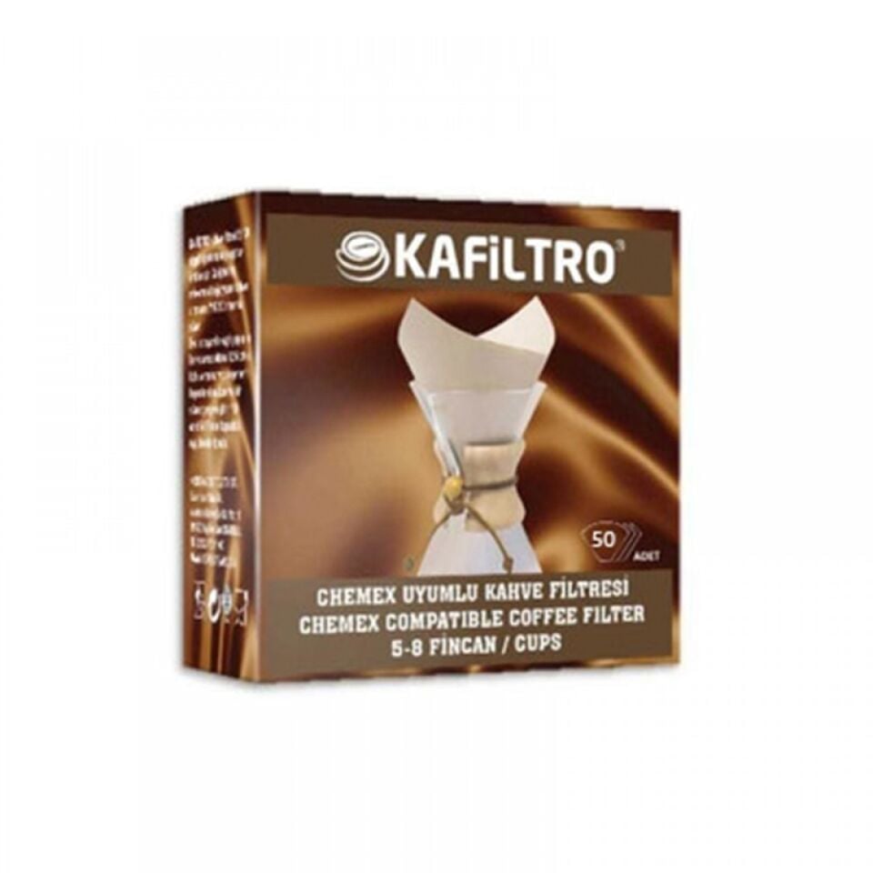 Kafiltro Chemex Uyumlu Filtre Kahve Kağıdı 5–8 Cup 50 Adet